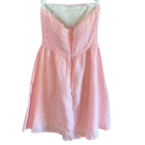Lilly‎ Pulitzer Pink Polka Dot Dress Size 2 Strapless Silk Blend Party cocktail - Picture 3 of 6